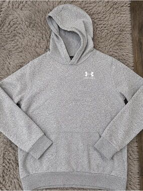 Under Armour Heather Gray Pullover Hoodie Sweatshirt Kangaroo Pocket
